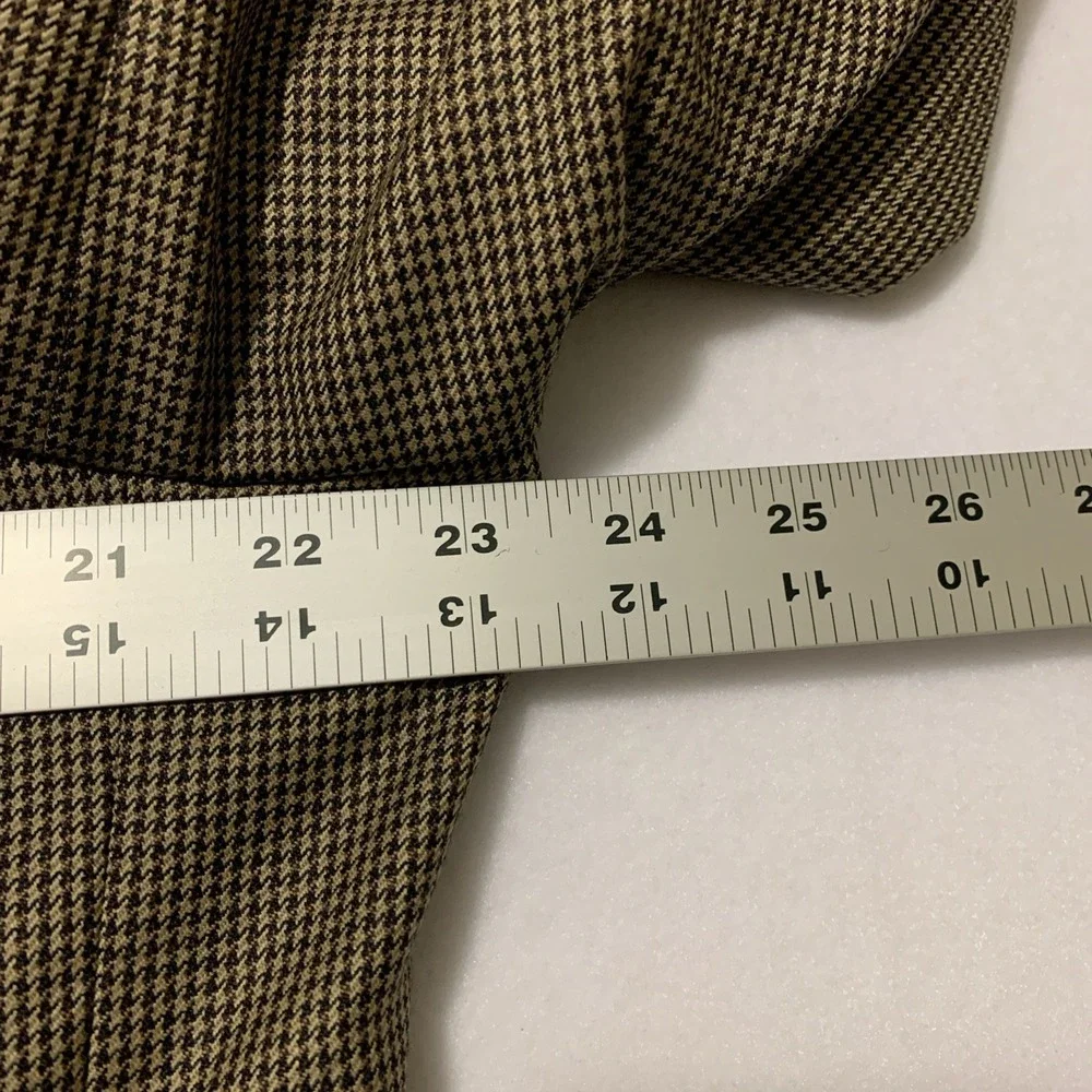 Jos. A. Bank Mens 46R 100% Wool 2-Button Blazer Brown Houndstooth Sport Coat